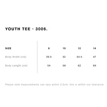 Load image into Gallery viewer, Custom Tee - Kids sizes 8 - 14 - Front and Back Print