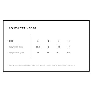 Custom Tee - Kids sizes 8 - 14 - Front Print