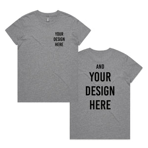 Custom Tee - Women's Maple - Pocket and Back Print